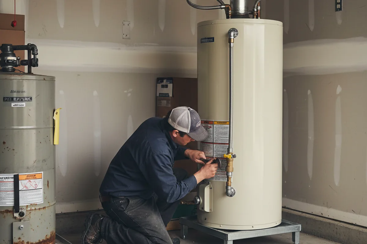 Water heater and shutoff valve replacement in Eaton